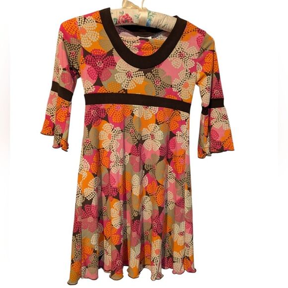 Vintage Girls Flower Power Bright Dress Size 6 - Picture 1 of 5